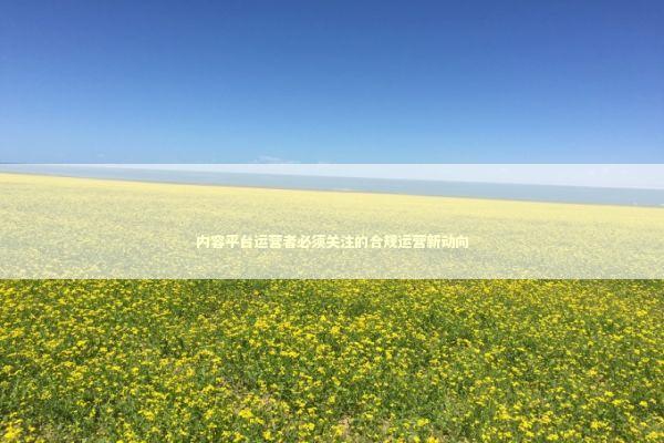 内容平台运营者必须关注的合规运营新动向